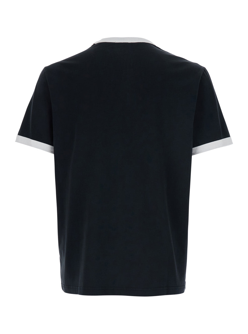 A.P.C. Men Black Crewneck T-Shirt With Contrasting Details In Cotton Man