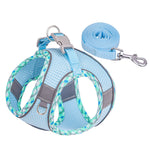 Reflective Plaid Dog Harness with Leash