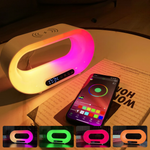 3-in-1 Smart LED Night Light with RGB Desk Lamp, Wireless Charger & Alarm Clock