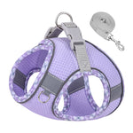 Reflective Plaid Dog Harness with Leash