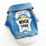 Handsome Rock Embroidered Denim Coat for Small Dogs