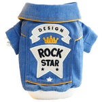 Handsome Rock Embroidered Denim Coat for Small Dogs