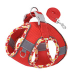 Reflective Plaid Dog Harness with Leash